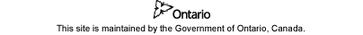 This site is maintained by the Government of Ontario, Canada